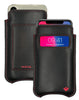 iPhone 16 / 16 Pro Black/Red Leather Wallet Case with NueVue Patented Antimicrobial, Germ Fighting and Screen Cleaning Technology