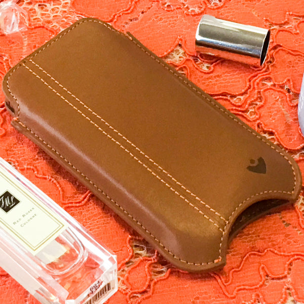 iPhone SE1st Gen, 5 Sleeve Case in Tan Napa Leather Screen Cleaning NUEVUE Official Home
