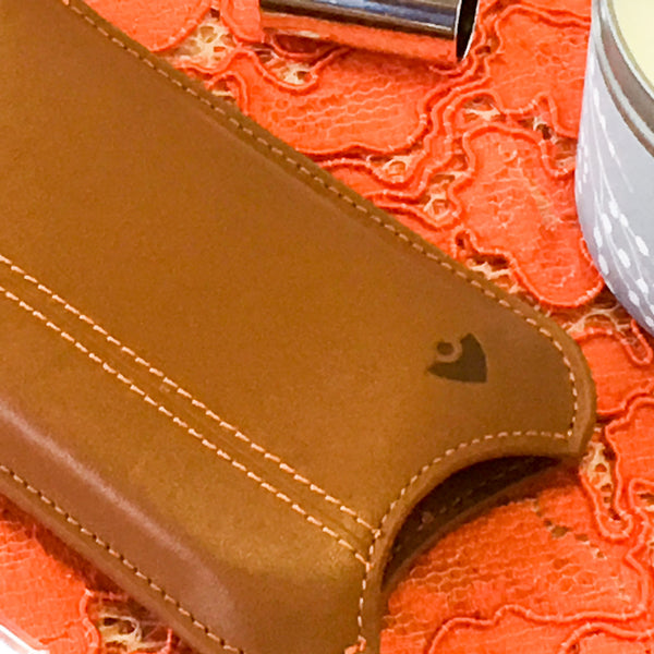 iPhone SE1st Gen, 5 Sleeve Case in Tan Napa Leather Screen Cleaning NUEVUE Official Home
