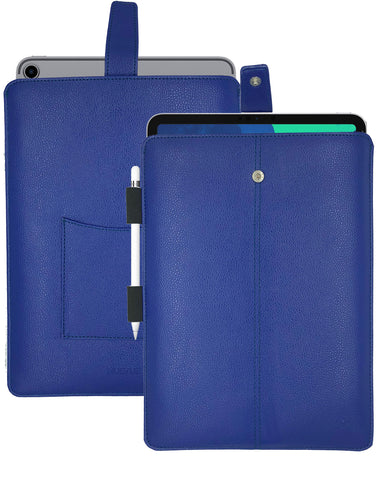 iPad Pro Sleeve Case in French Blue Faux Leather | Screen Cleaning and Sanitizing Lining