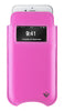 NueVue iPhone case pink leather with window front