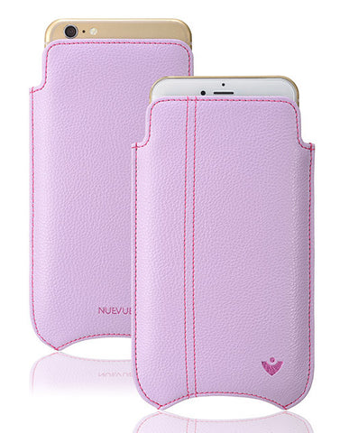 Apple iPhone 12 mini Pouch Case | Sugar Purple Vegan Leather |  Screen Cleaning Sanitizing Lining
