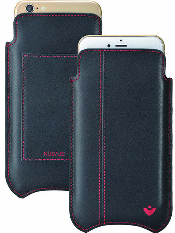 iPhone SE-1st Gen, 5 Sleeve Wallet Case in Black Leather | Screen Cleaning and Sanitizing Interior.