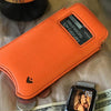 iPhone 8/7 Orange Faux Leather Case Lifestyle 2