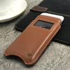 NueVue iPhone 11 Pro Max and iPhone Xs Max Case Napa Leather | Tan | Sanitizing Screen Cleaning Case