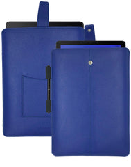 Samsung Galaxy Tab S4 Sleeve Case French Blue Faux Leather | Screen Cleaning and Sanitizing Lining.