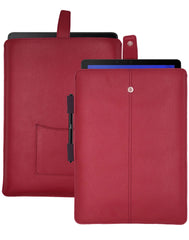 Samsung Galaxy Tab S4 Sleeve Case in Rose Red Faux Leather | Screen Cleaning and Sanitizing Lining.