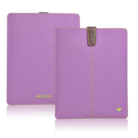 iPad Sleeve Case in Purple Canvas | Screen Cleaning and Sanitizing Lining.