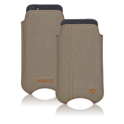 iPhone SE-1st Gen, 5 Case in Khaki Cotton Twill | Screen Cleaning Sanitizing Lining
