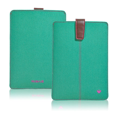 iPad mini Sleeve Case in Green Canvas | Screen Cleaning Sanitizing Lining