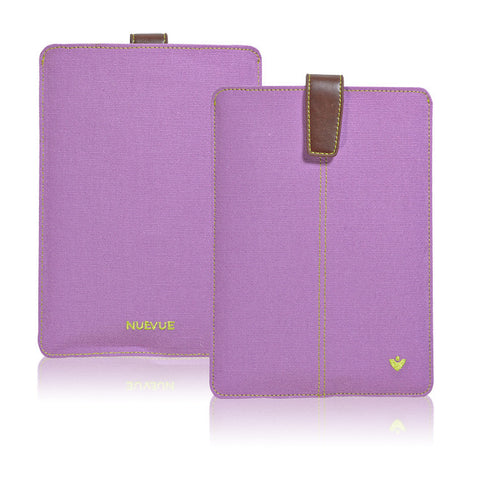 iPad mini Sleeve Case in Purple Canvas | Screen Cleaning Sanitizing Lining.
