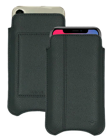 iPhone 15 / 15 Pro Pirate Black Faux Leather Wallet Case with NueVue Patented Antimicrobial, Germ Fighting and Screen Cleaning Technology