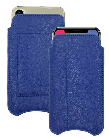 iPhone 15 / 15 Pro French Blue Faux Leather Wallet Case with NueVue Patented Antimicrobial, Germ Fighting and Screen Cleaning Technology