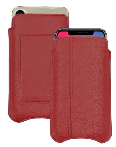 iPhone 15 / 15 Pro Rose Red Faux Leather Wallet Case with NueVue Patented Antimicrobial, Germ Fighting and Screen Cleaning Technology