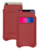 iPhone 15 / 15 Pro Rose Red Faux Leather Wallet Case with NueVue Patented Antimicrobial, Germ Fighting and Screen Cleaning Technology