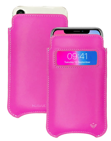 iPhone 15 / 15 Pro Violet Rose Leather Case with NueVue Patented Antimicrobial, Germ Fighting and Screen Cleaning Technology