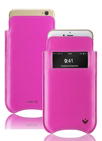 NueVue iPhone 11 Pro Max | iPhone Xs Max Case Napa Leather | Hot Pink | Cleaning Sanitizing Case