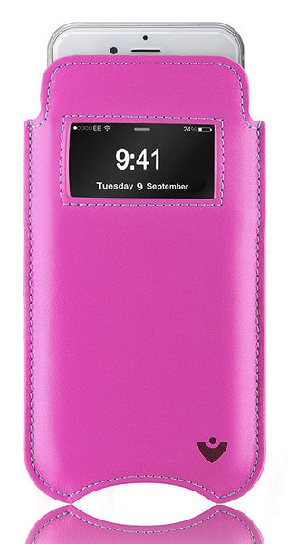 Genuine USA Made Leather Wallet Case for iPhone 6 Plus, Pink