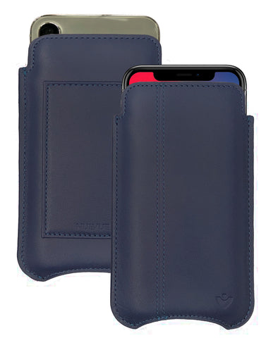 NueVue iPhone X Leather Blue Phone Wallet Case