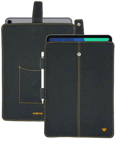 iPad Pro Sleeve Case in Black Cotton Twill | Screen Cleaning and Sanitizing Lining.