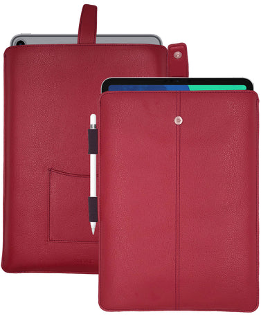 iPad Pro Sleeve Case in Rose Red Faux Leather | Screen Cleaning and Sanitizing Lining