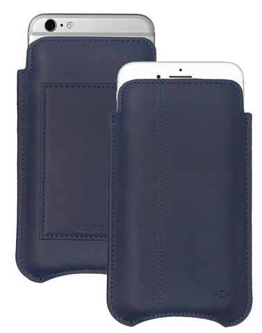 iPhone 6/6s Plus Wallet Case in Blue Leather | Screen Cleaning Sanitizing Lining.