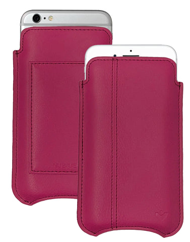 iPhone 6/6s Plus Wallet Case in Red Leather | Screen Cleaning Sanitizing Lining.