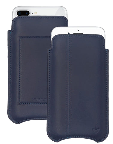 iPhone 8 Plus | 7 Plus Wallet Case in Blue Leather | Screen Cleaning Sanitizing Lining.
