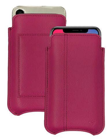 iPhone 14 / 14 Pro Samba Red Leather Wallet Case with NueVue Patented Antimicrobial, Germ Fighting and Screen Cleaning Technology