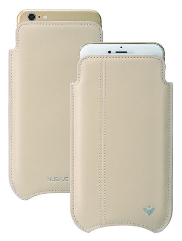 NueVue white leather iPhone 6 sleeve case dual