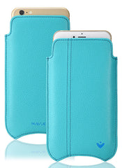 iPhone 6 / 6s Sleeve Case in Blue Faux Leather | Screen Cleaning Sanitizing Technology.