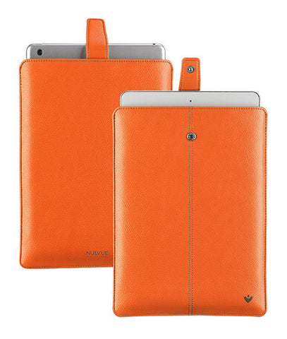 iPad Sleeve Case in Flame Orange Vegan Leather | Screen Cleaning Sanitizing Lining