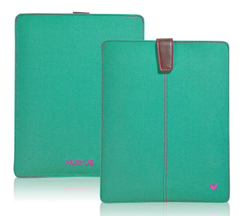 iPad Sleeve Case in Green Canvas | Screen Cleaning Sanitizing Lining.