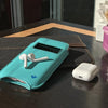 NueVue iPhone 14 Pro Max Case Blue Vegan leather self cleaning case