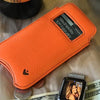 NueVue iPhone 11 Pro Max | iPhone Xs Max Case Faux Leather | Flame Orange | Sanitizing Cleaning Case