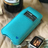 NueVue iPhone 11 Pro Max | iPhone Xs Max Wallet Case Faux Leather | Teal Blue | Sanitizing Case