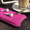 NueVue iPhone 6 Plus Pink leather screen cleaning case lifestyle 2