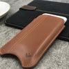 NueVue iPhone 13 mini case tan leather self cleaning case