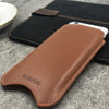 NueVue iPhone 11 and iPhone XR Case Napa Leather | Tan | Sanitizing Screen Cleaning Case