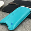 NueVue iPhone 6 Plus Case Blue Vegan leather self cleaning case lifestyle 1