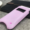 NueVue iPhone 11 and iPhone XR Case Faux Leather | Sugar Purple | Sanitizing Screen Cleaning Case