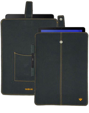 Samsung Galaxy Tab S4 Sleeve Case in Black Cotton Twill | Screen Cleaning and Sanitizing Lining.