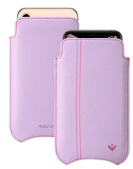 NueVue iPhone 11 Pro Max| iPhone Xs Max Case Faux Leather | Sugar Purple | Sanitizing Cleaning Case