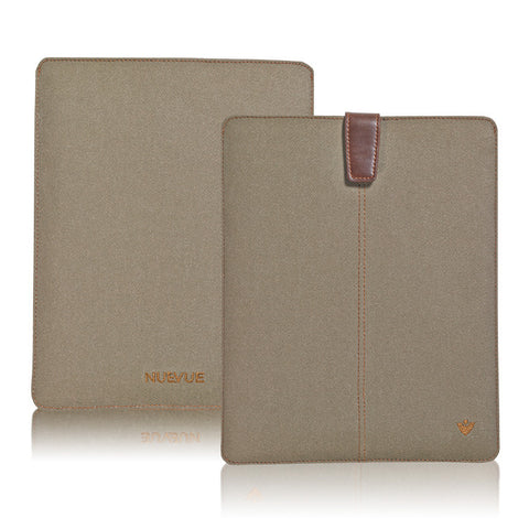 iPad Sleeve Case in Khaki Cotton Twill | Screen Cleaning Sanitizing Lining.