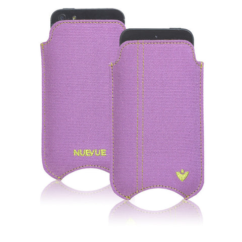 iPhone SE-1st Gen, 5 Pouch Case in Purple Canvas | Screen Cleaning Sanitizing Lining