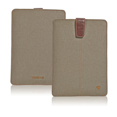 iPad mini Sleeve in Khaki Cotton Twill | Screen Cleaning Sanitizing Lining